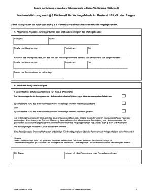 Nachweisführung nach § 6 EWärmeG