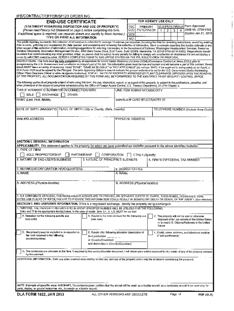 Dla Form 1822 Fill Online Printable Fillable Blank PdfFiller