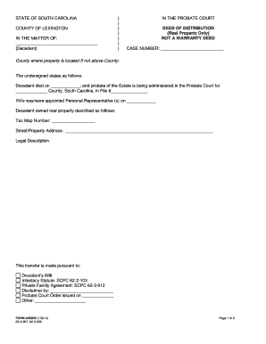 South Carolina Deed of Distribution