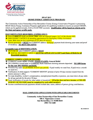 HEAP 2013 Home Energy Assistance Program Application