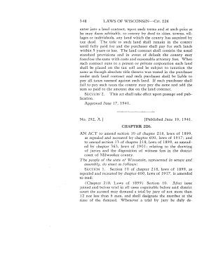 Wisconsin land contract form 2023 - 348 LAWS OF WISCONSIN-CH. 226 enter into a land contract, upon ... - docs legis wisconsin