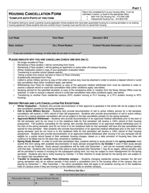 Housing Cancellation Form