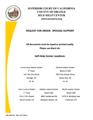 California Spousal Support Request Form