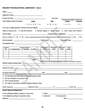 Request for Educational Assistance Form