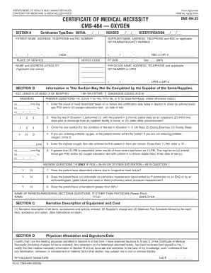 CMS-484 OXYGEN - downloads cms