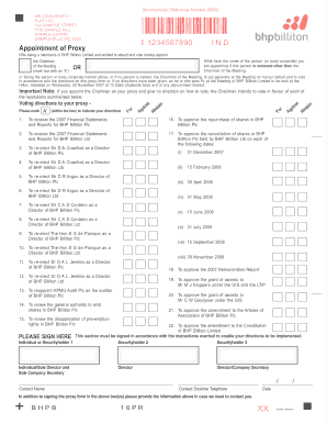 BHP Billiton Limited Proxy Form
