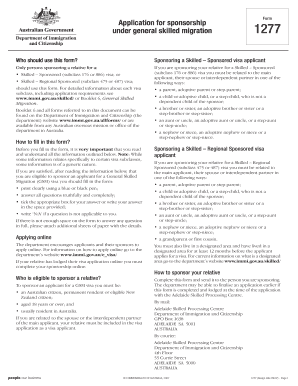 Application for Sponsorship under General Skilled Migration 1277