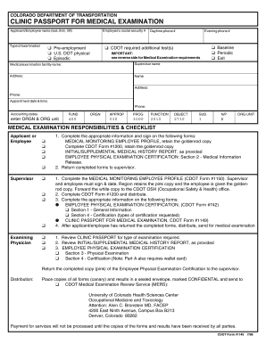 Colorado DOT Medical Examination Form