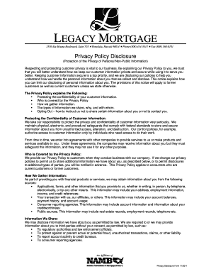 Privacy Policy Disclosure Form