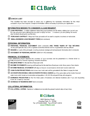 Small Business Loan Request Checklist