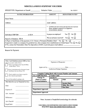 Miscellaneous Expense Voucher
