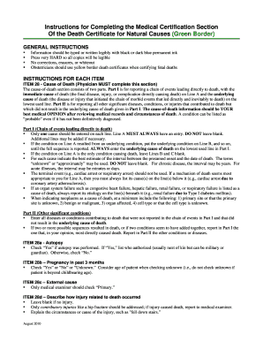 yellow border death certificate form