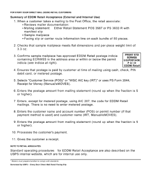 eddm facing sheets form