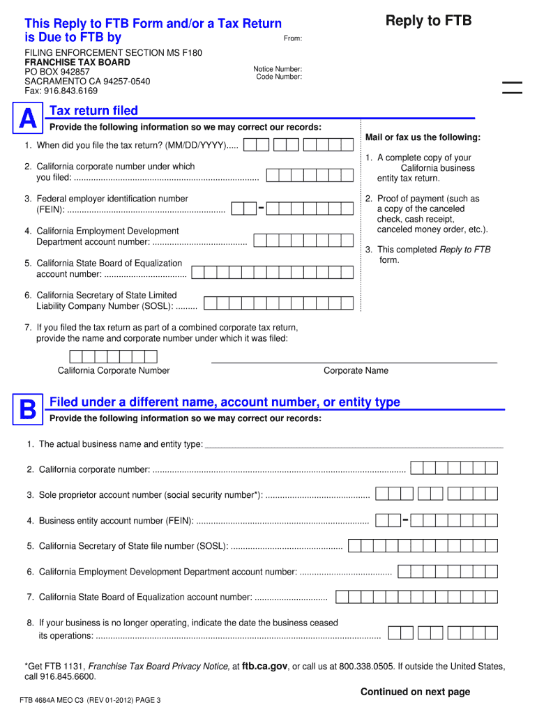 ftb 4600k 2012 form Preview on Page 1