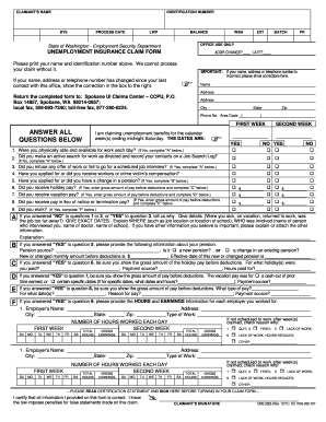 Washington Unemployment Insurance Claim Form