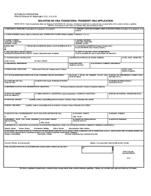 Solicitud de Visa Transitoria