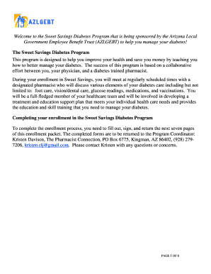 Sweet Savings Diabetes Program Enrollment Form