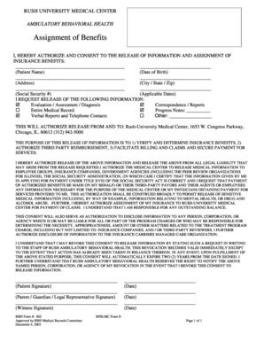 Rush University Medical Center Authorization Form