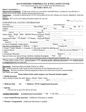 Chiropractic Patient Intake Form