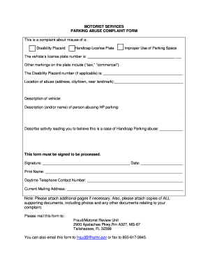 Parking Abuse Complaint Form