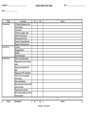 Crane Inspection Form