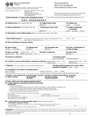 BlueCard Worldwide International Claim Form