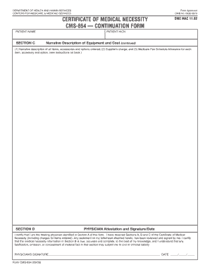 Certificate of Medical Necessity DME MAC 11.02