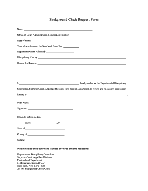 Background Check Request Form