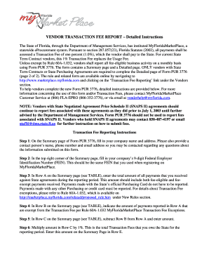 Florida Vendor Transaction Fee Report