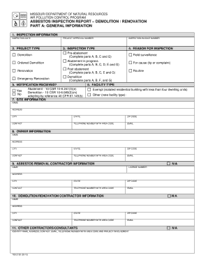 Missouri Asbestos Inspection Report