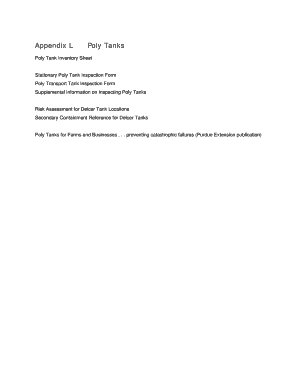 Poly Tank Inspection Form