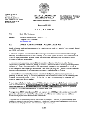 Colorado UCCC Annual Notification Fee Form
