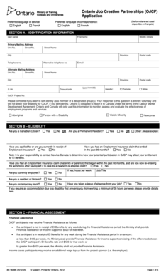 Ontario Job Creation Partnerships Application