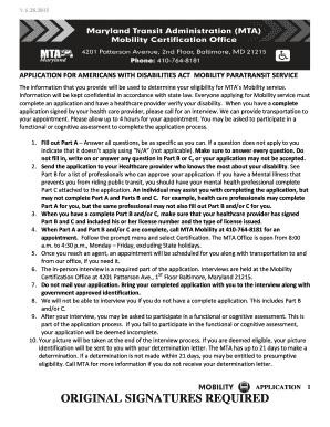 ADA Mobility Paratransit Service Application