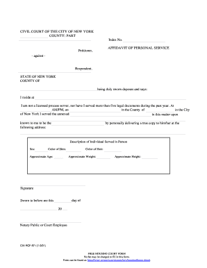 Affidavit of Personal Service