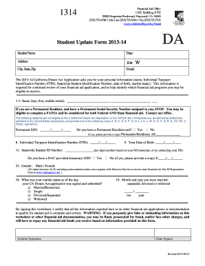 California Dream Act Application 2013-14