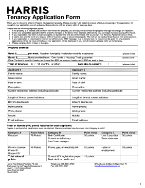 Tenancy Application Form