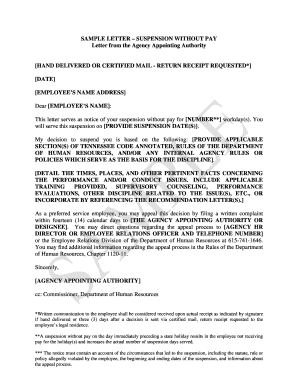 Suspension Without Pay Letter