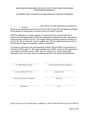 DMV Driving Record Authorization Form
