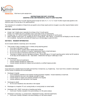 Assisted Living Staffing Report Form