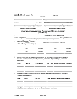Counter-Complaint for Custody and Child Support