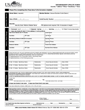 Membership Update Form