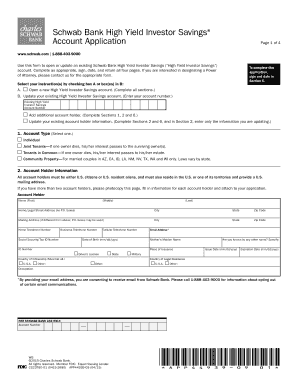 Schwab Bank High Yield Investor Savings Account Application