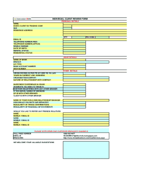 Individual Client Review Form