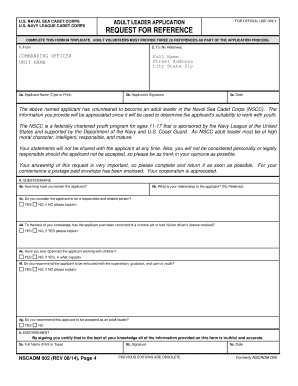 US Naval Sea Cadet Corps Adult Leader Application