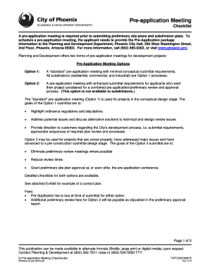 Pre-Application Meeting Checklist