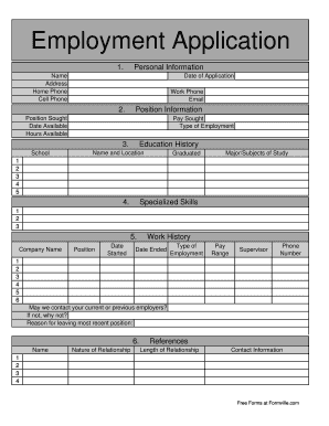 Employment Application Form