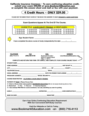 California 4-Hour Annuity Training Exam Form