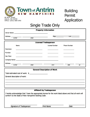 New Hampshire Building Permit Application