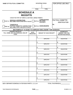 Illinois Campaign Disclosure Schedule A